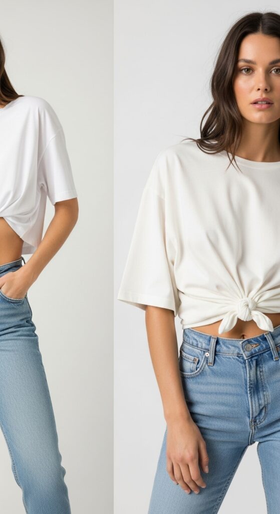 The Half-Tuck or Front Knot