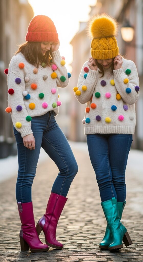12 Plus Size Cute Winter Outfits That Curvy Women Love 13 The Pom-Pom Perfection