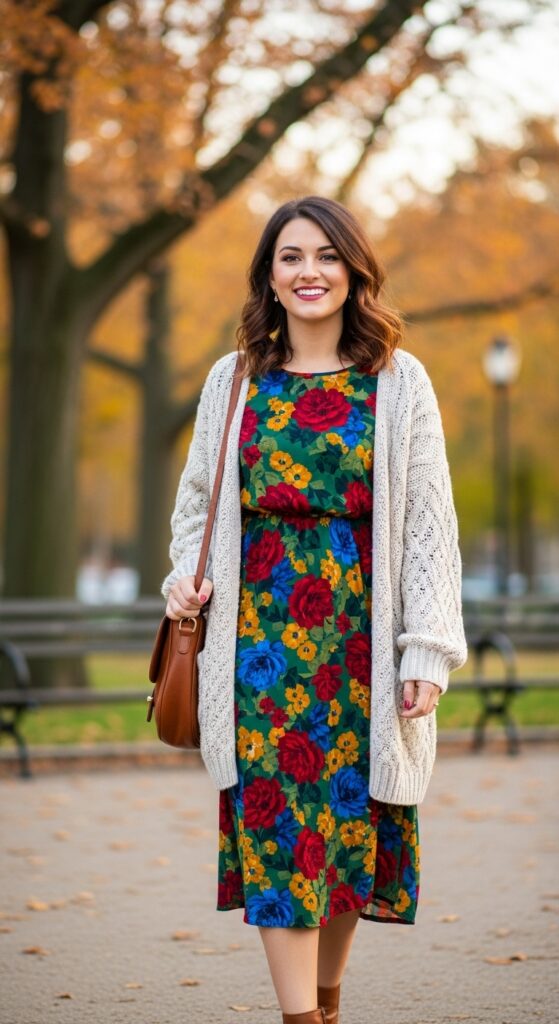 12 Plus Size Cute Winter Outfits That Curvy Women Love 14 The Printed Dress Delight