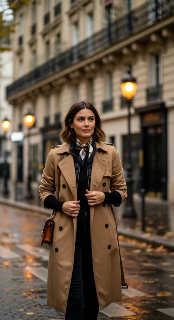 12 Plus Size Winter Paris Outfits That Curvy Women Love 6 The Trench Coat with Internal Layers