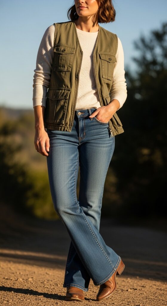The Utility Vest with Bootcut Pants