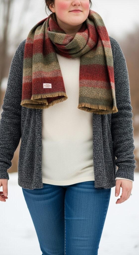 Thermal Tee and Slim Jeans with Scarf