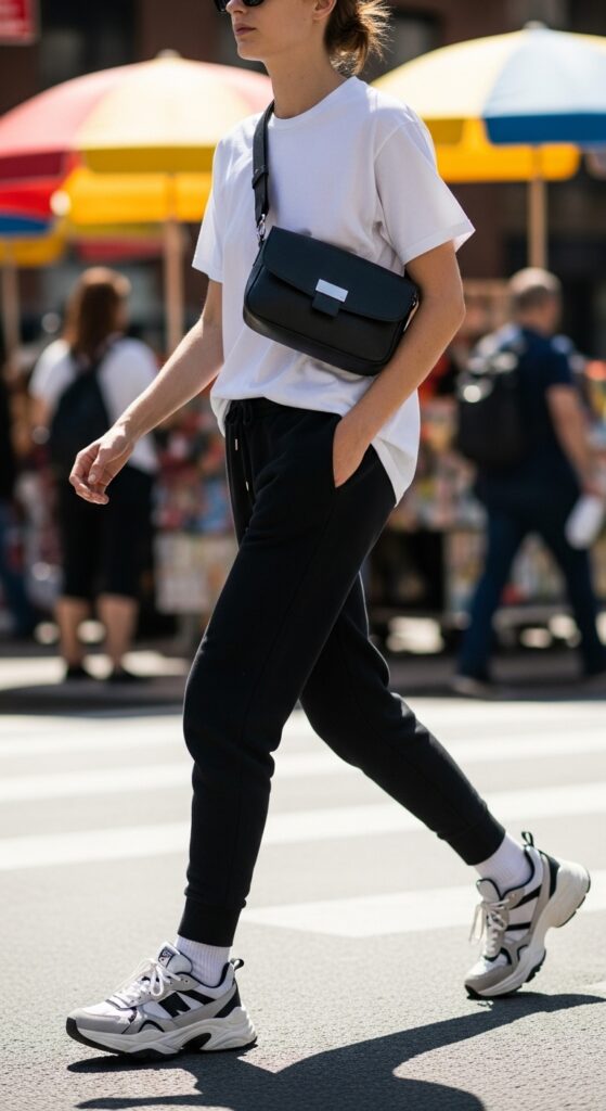 White Tee and Sneakers